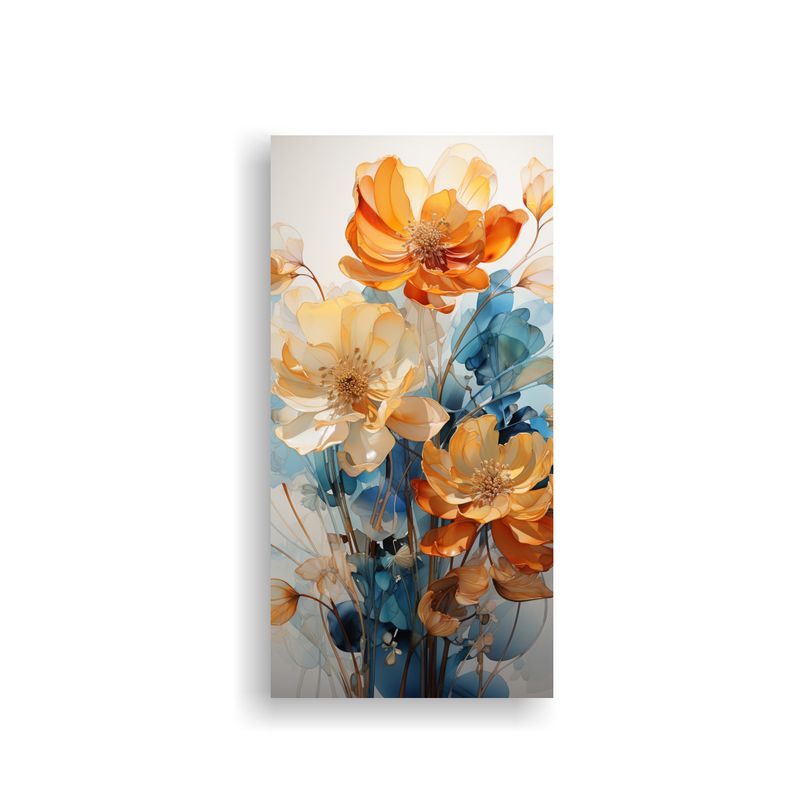 GENERICO - Pintura Vertical Exclusiva De Acuarela Con Flor 40x80 Cm