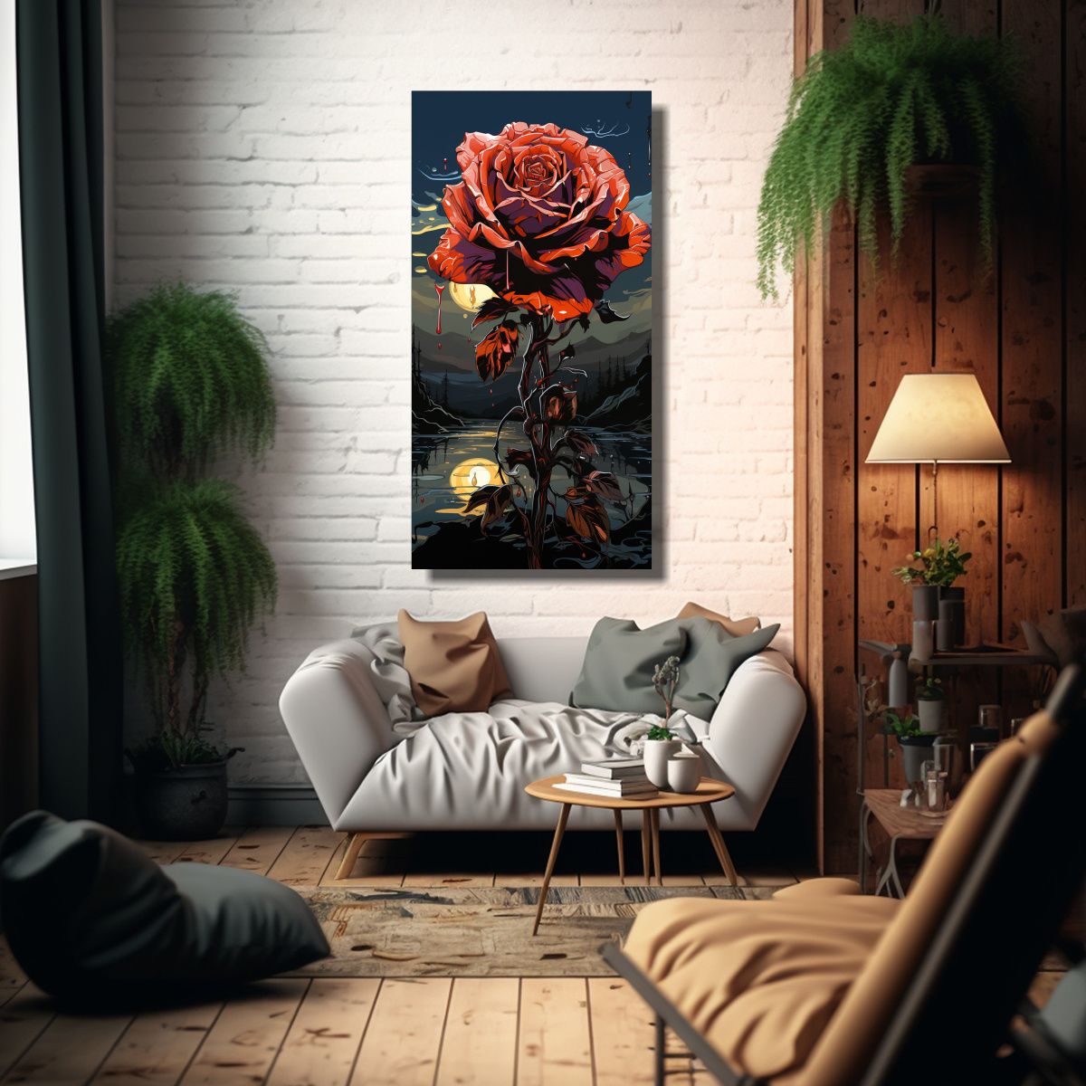 GENERICO - Cuadro Lienzo Arte Conceptual Clásico Rosa 50x100 Cm
