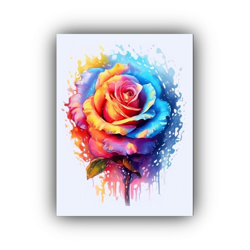 GENERICO - 1 Cuadro Líneas Alegres Rosa Arcoíris Cuadroes 80x120 Cm