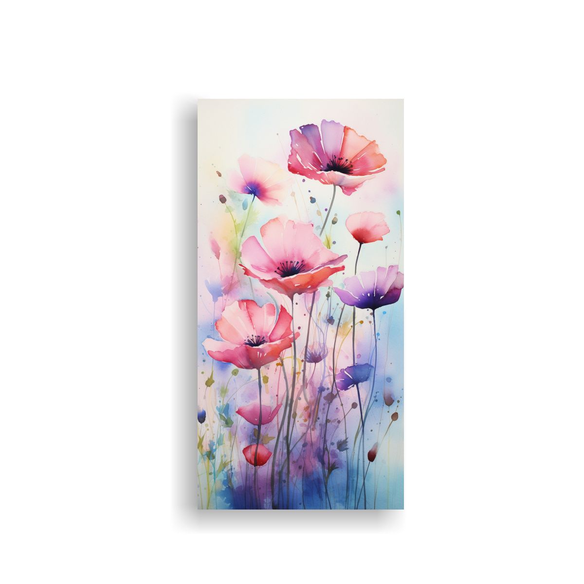 GENERICO - Pintura En Acuarela De Flores En Lienzo Al Estilo 50x100 Cm