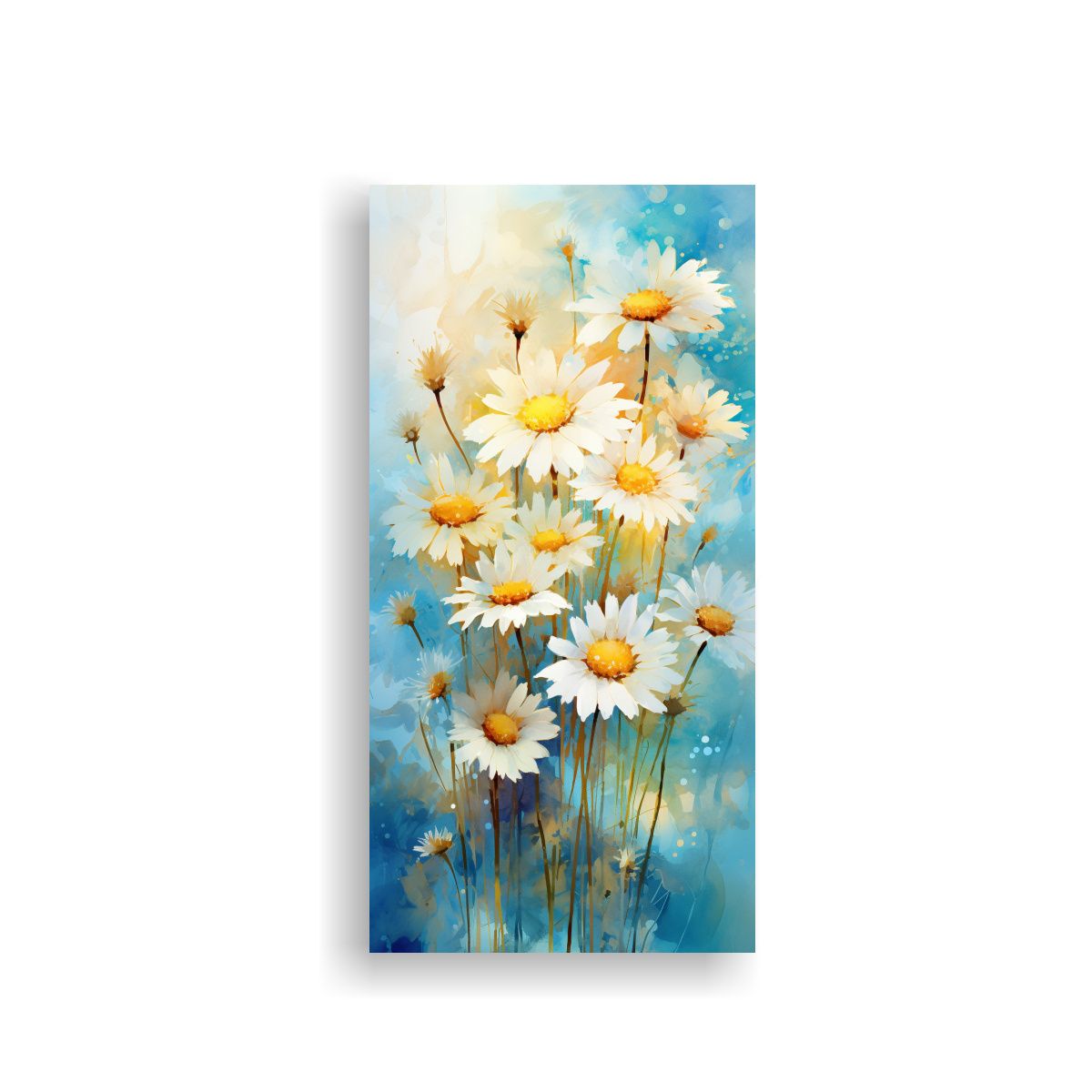 GENERICO - Arte Vanguardia Amapolas Amarillo Y Turquesa 50x100 Cm