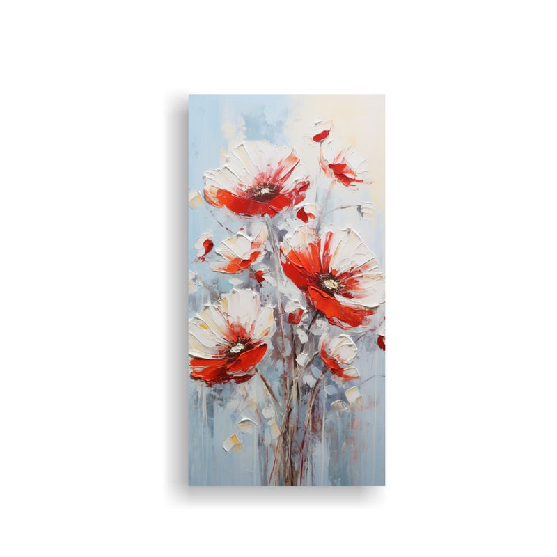 GENERICO - Cuadro Diseño Exposición De Flores Blancas Y 30x60 Cm
