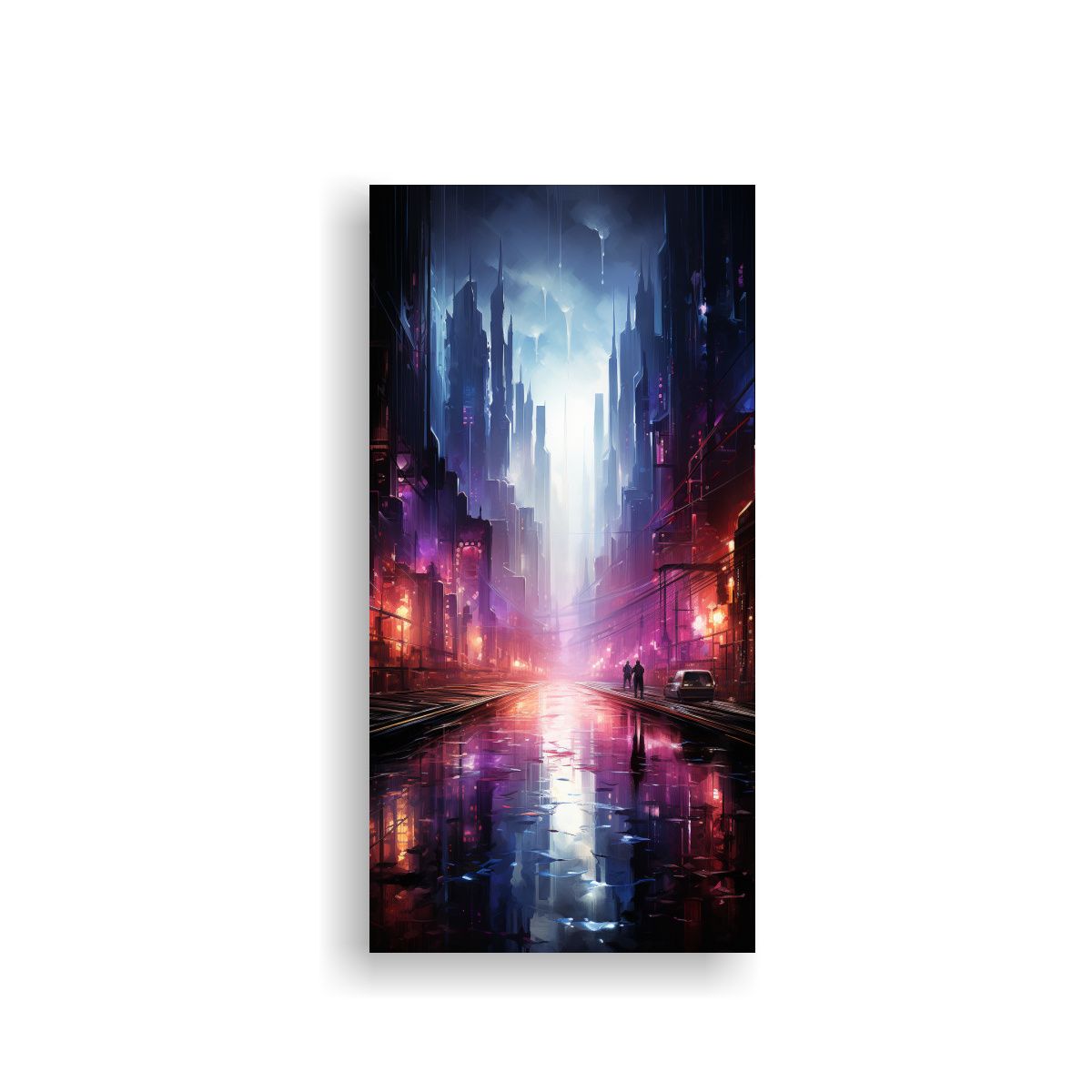 GENERICO - Cuadro Decorativo Cocina Ciudad Abstracta Con 40x80 Cm