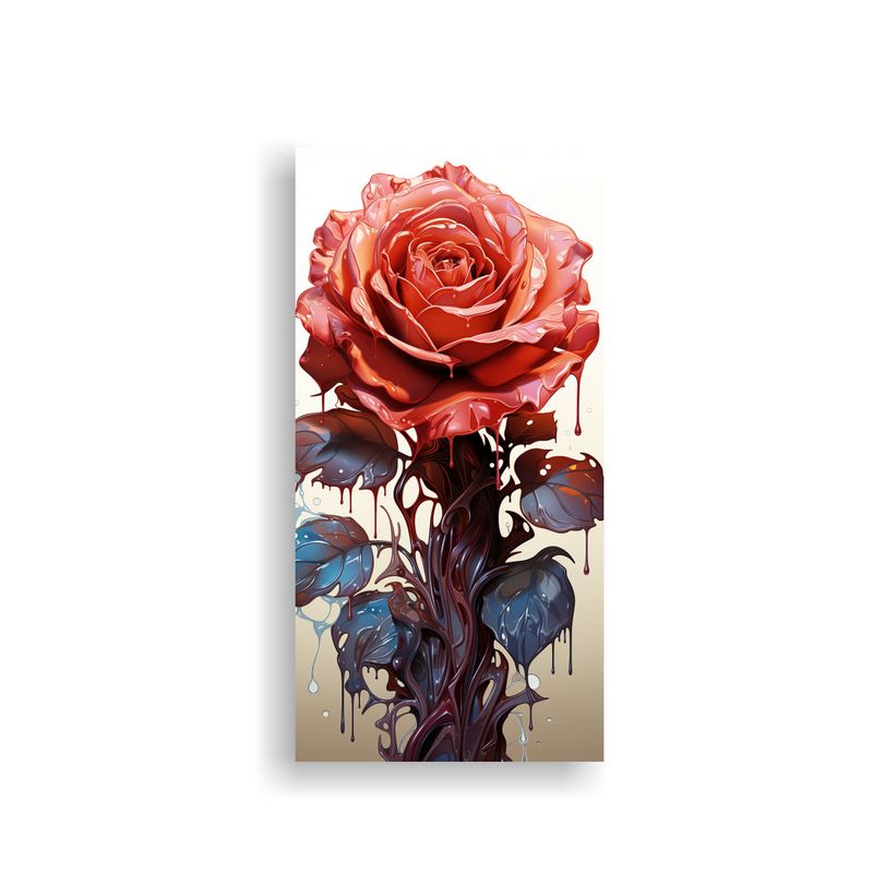 GENERICO - Cuadro Decorativo Esquema Rosa Fundida En Estilo 20x40 Cm