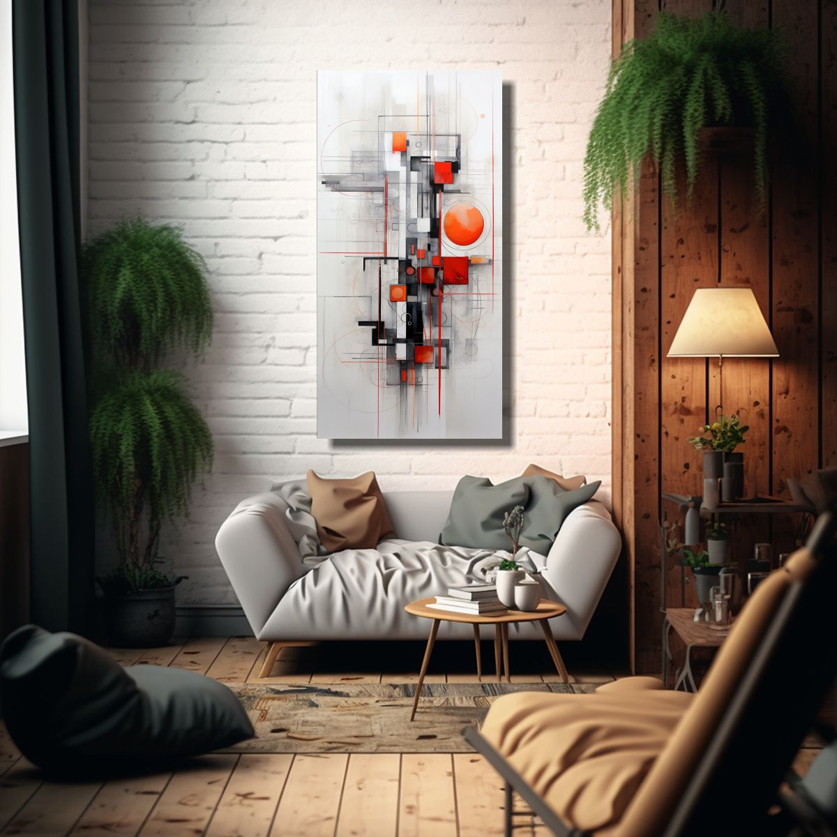 GENERICO - Cuadro Abstracto Acuarela En Relieve Decoración 50x100 Cm