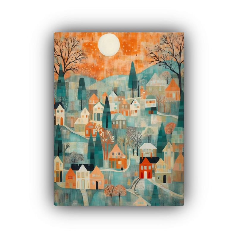 GENERICO - Pintura Lienzo Hermoso Llamativo De Casas En La 80x120 Cm