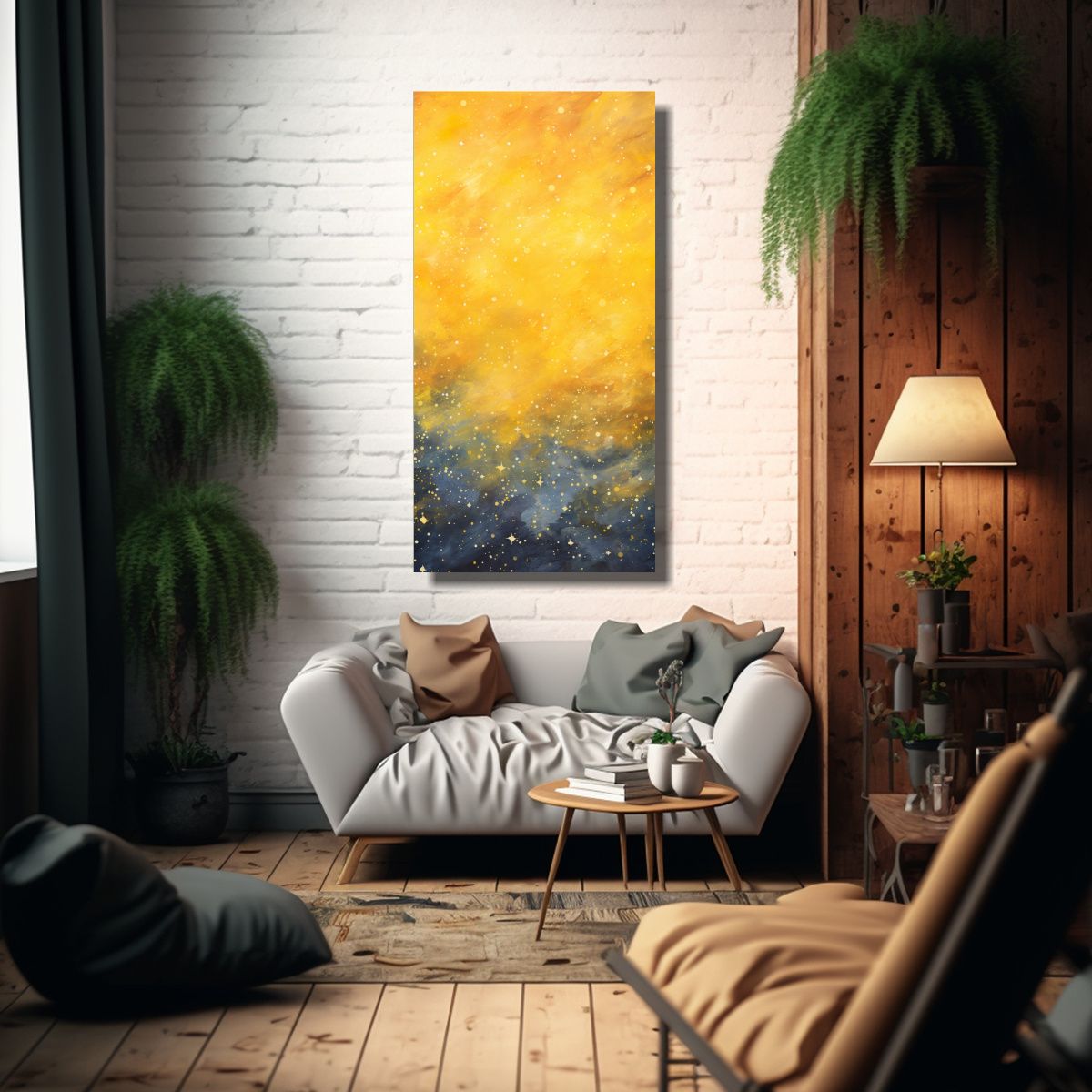 GENERICO - Pintura Impresionista Del Cielo Nocturno Con 30x60 Cm