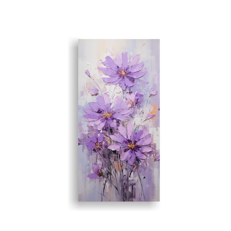 GENERICO - Cuadro Armonía Cromática Flores Púrpuras En 80x160 Cm