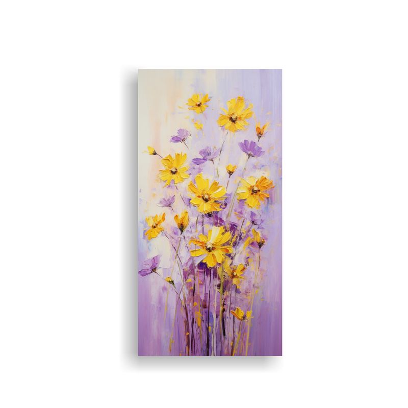 GENERICO - Pintura Lienzo Intensidad Amarillo Y Púrpura 60x120 Cm