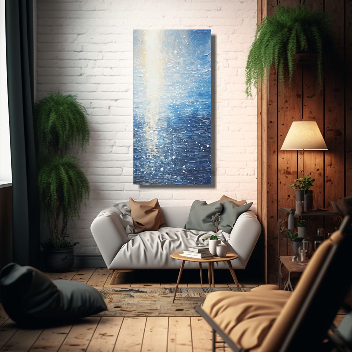 GENERICO - Cuadro Lienzo Decorativo Luminoso Puntillismo 50x100 Cm