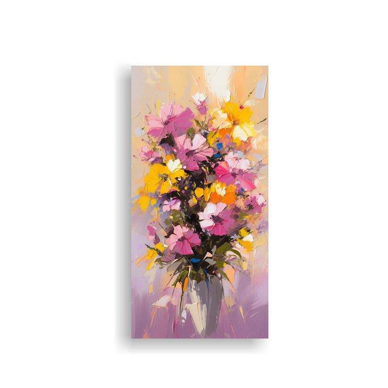 GENERICO - Pintura Lienzo Intensidad A Flores Amarillas Y 20x40 Cm