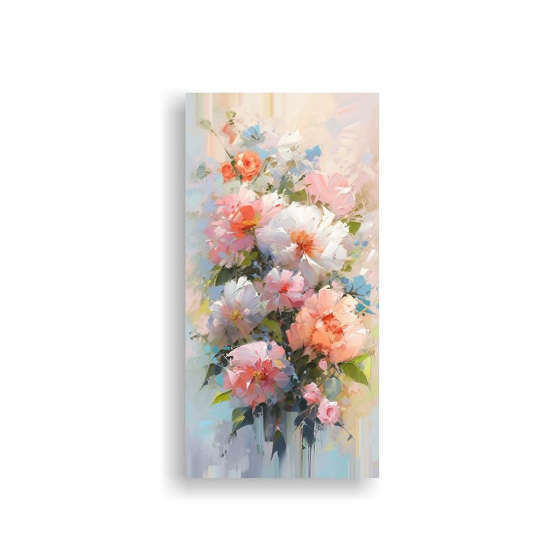 GENERICO - Pintura Sobre Lienzo De Flores En Colores Pastel 50x100 Cm