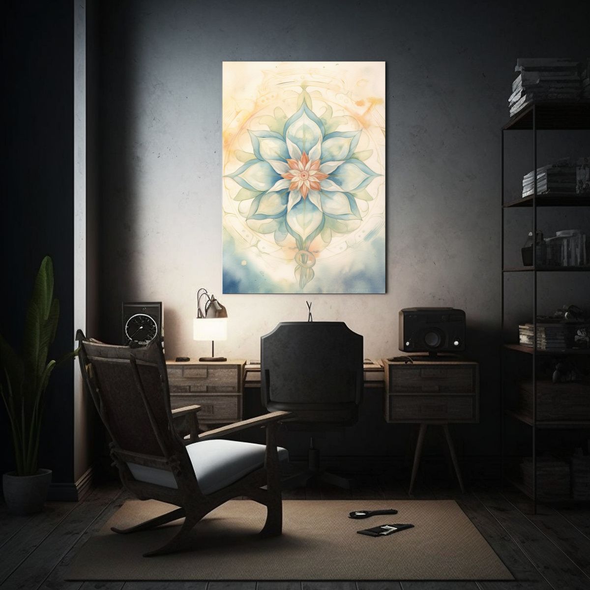 GENERICO - Cuadro Floral En Acuarela Para Decoración Del 80x120 Cm