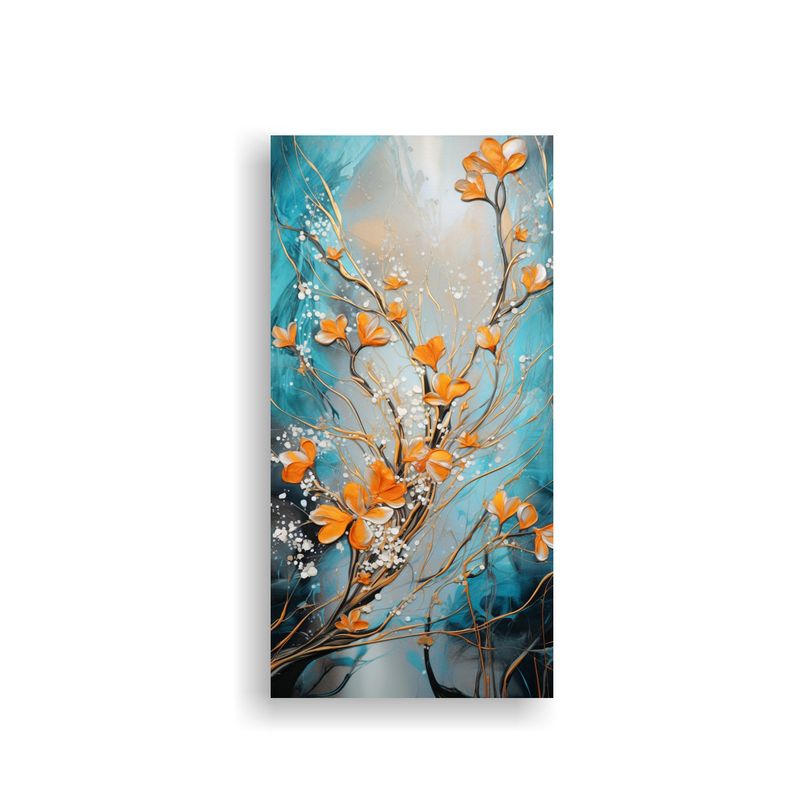 GENERICO - Cuadro Decorativo En Tonos Naranja Y Dorado 30x60 Cm