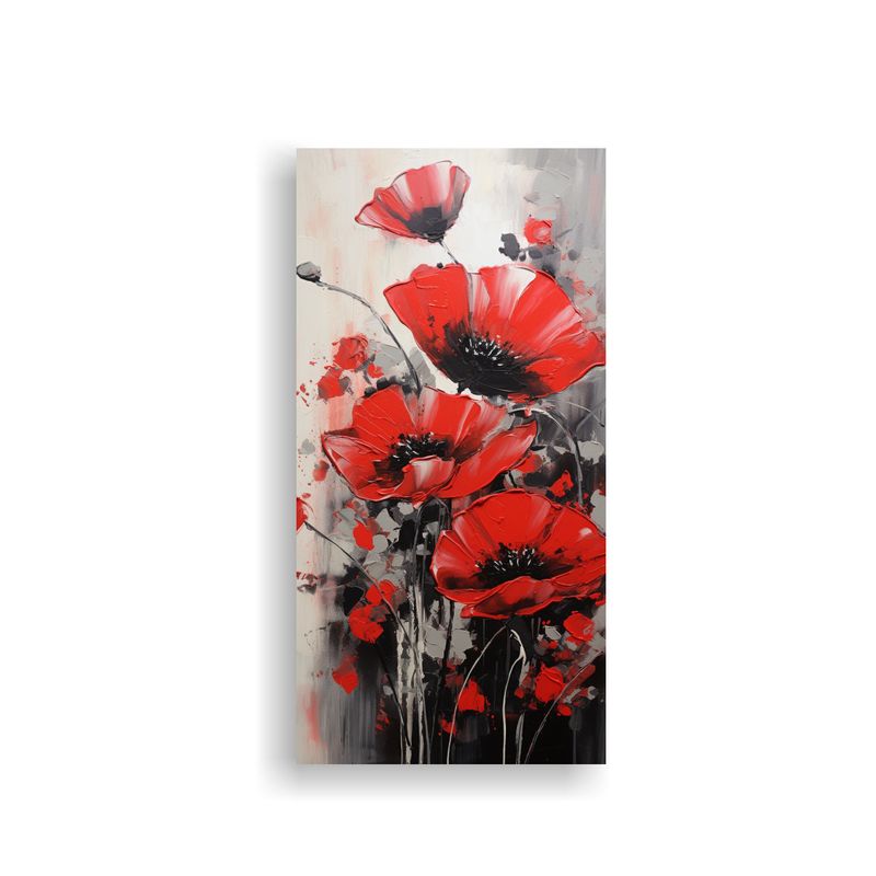 GENERICO - Cuadro De Flores En Lienzo De Abstracción 30x60 Cm