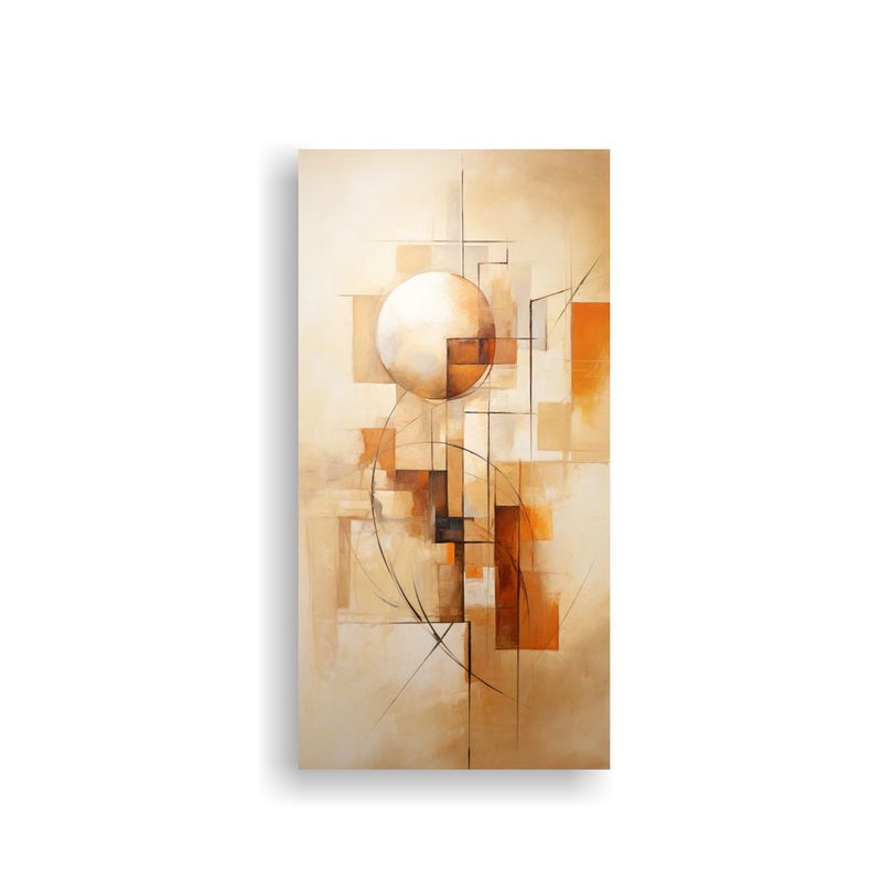 GENERICO - Cuadro Abstracto Beige De Arte Imagen Pop Art En 80x160 Cm