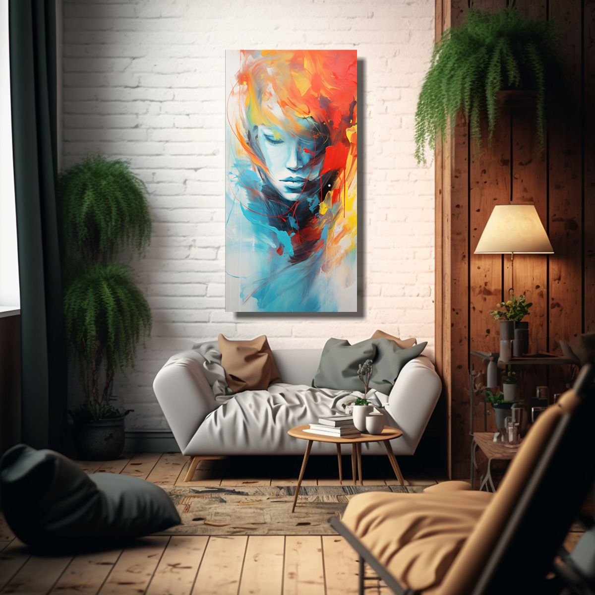 GENERICO - Lienzo Expresión Abstracta Para Comedor Destino 60x120 Cm