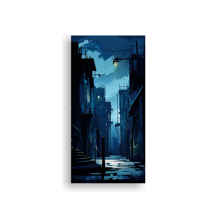 GENERICO - Pintura Decorativa Abstracta De Escena Urbana 30x60 Cm