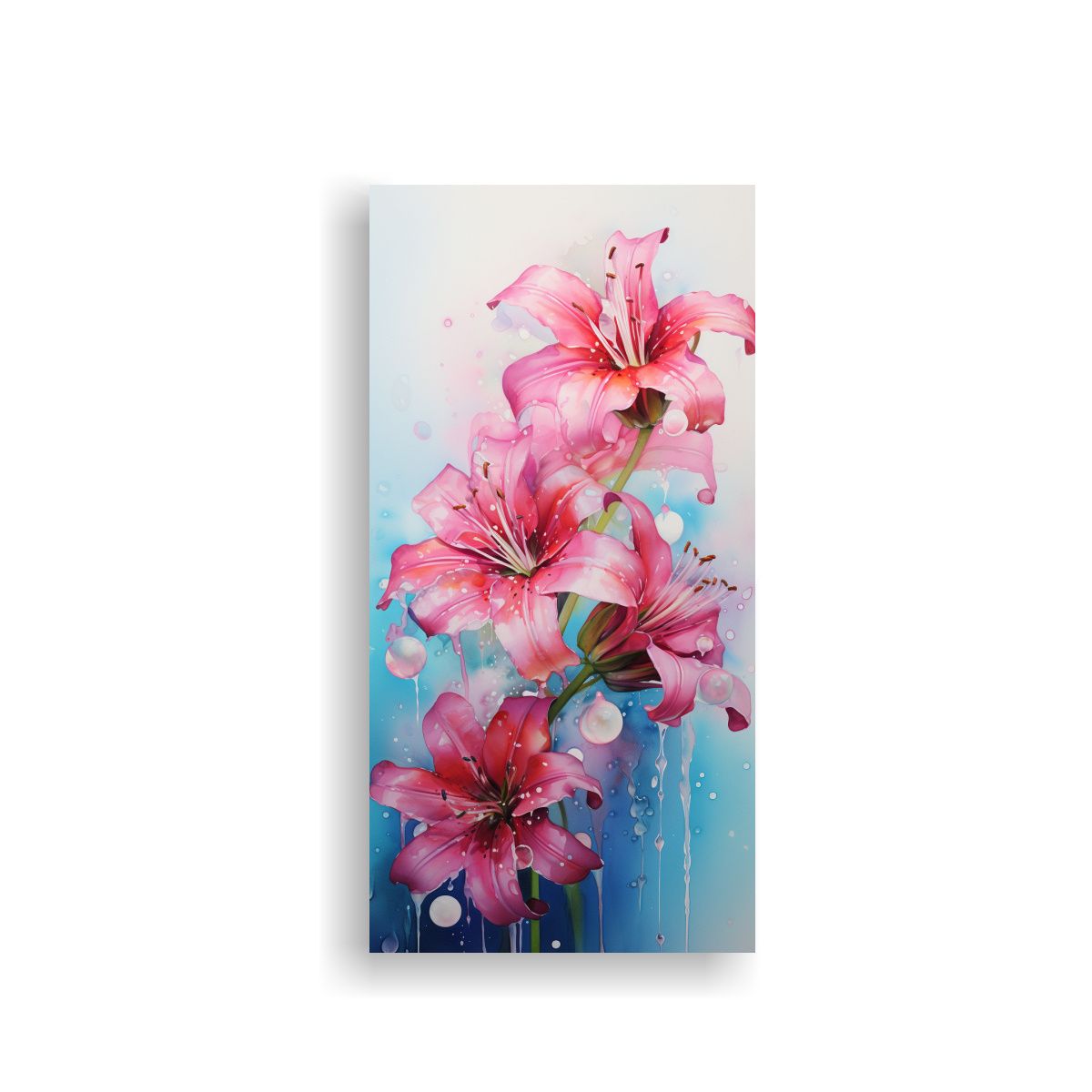 GENERICO - Arte De Pared Lienzo Floral Colores Rosados 20x40 Cm