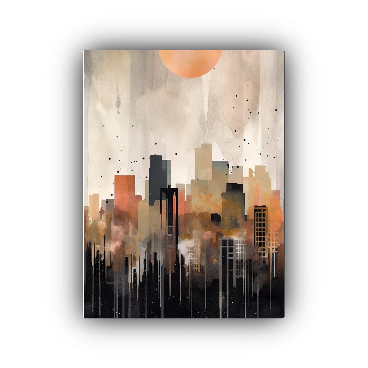 GENERICO - Cuadro Minimalista Ciudad Con Skyline En 80x120 Cm