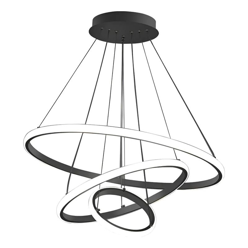 NO LOGO - Lampara De Techo Colgante Led Diseño Moderno Triple Aro 48w