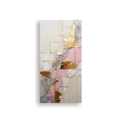 GENERICO - Pintura Abstracta De Oro Y Plata Con Textura En 20x40 Cm