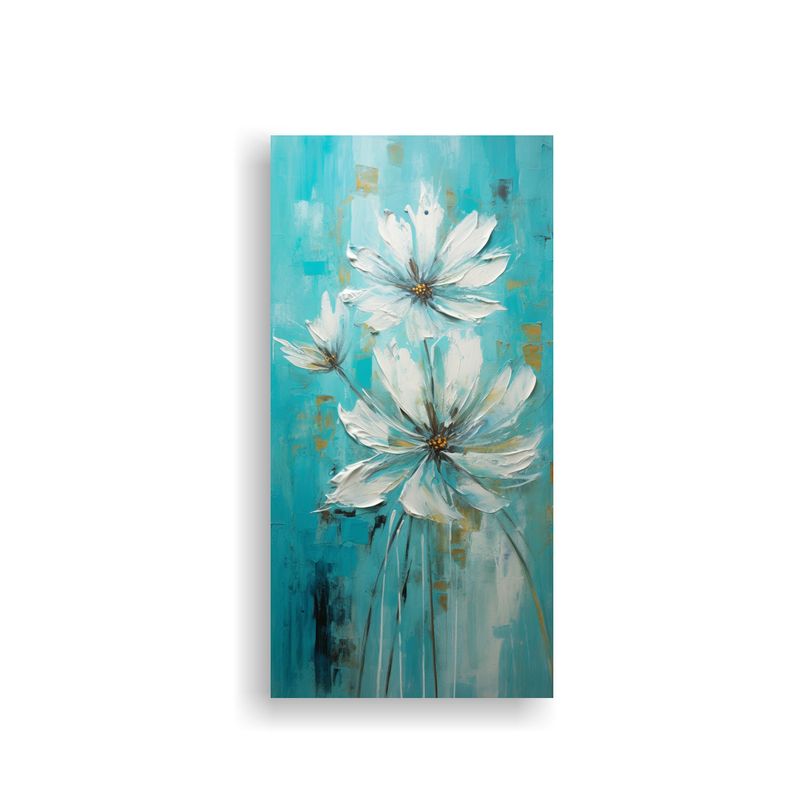 GENERICO - Pintura En Lienzo De Flor Turquesa En Estilo De 50x100 Cm