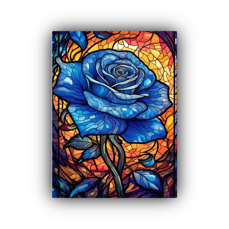GENERICO - Pintura Decorativa Estilo Vitral Simétrico Azul 80x120 Cm