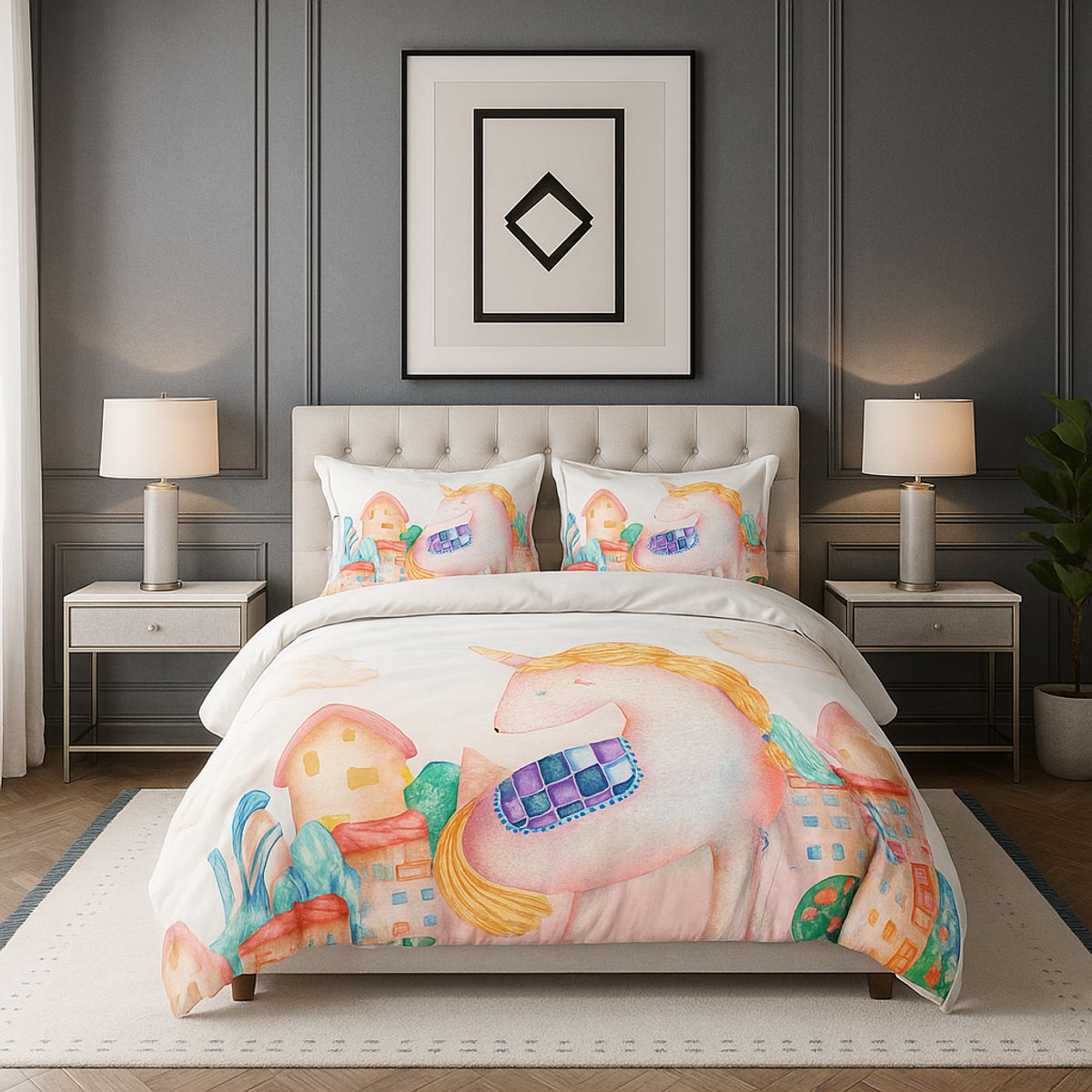 ARMONIA - Quilt ligero 15 plazas diseño Pony Art + funda 50x70 fresco 600