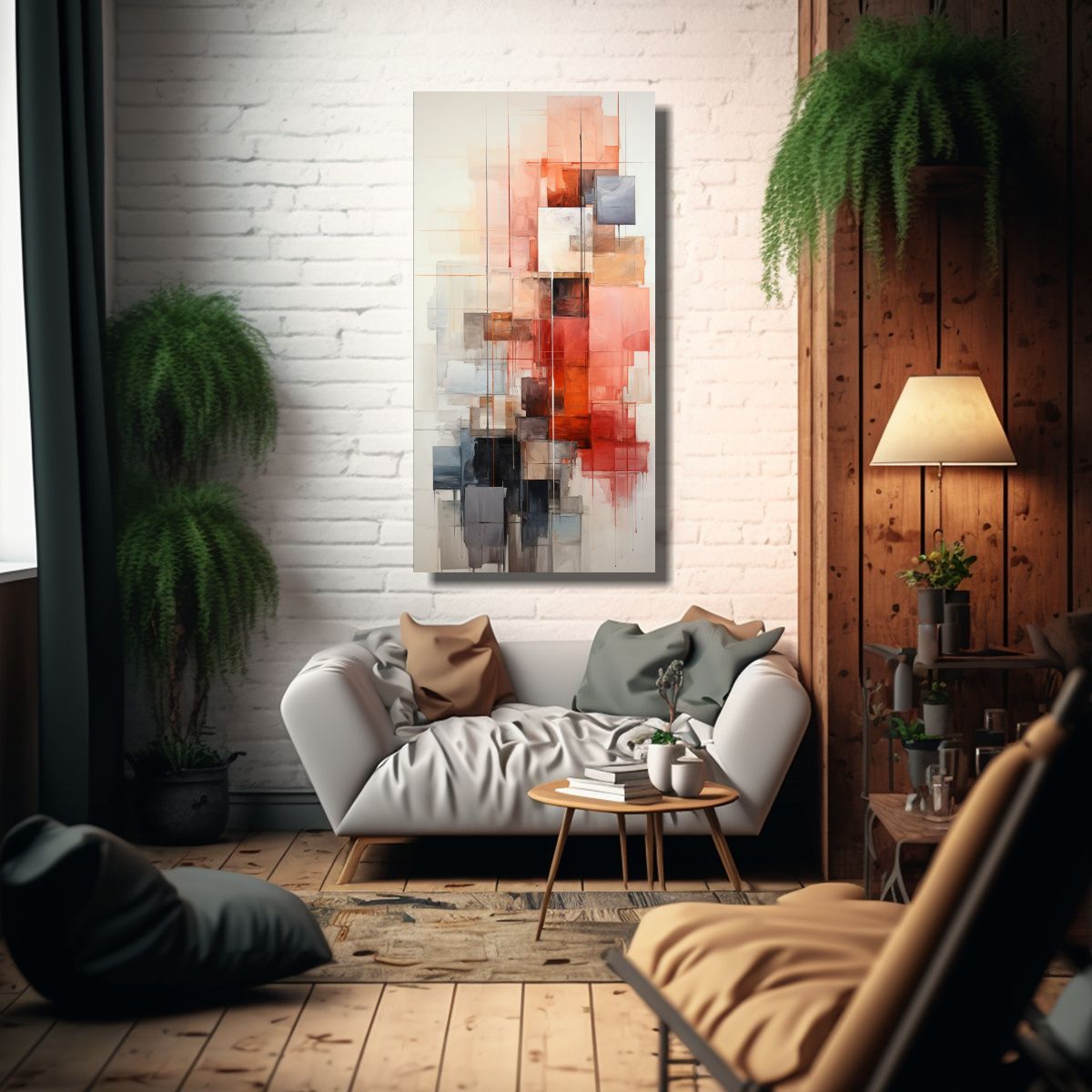 GENERICO - Cuadros De Decoración En Tonos Grises Rosados 30x60 Cm