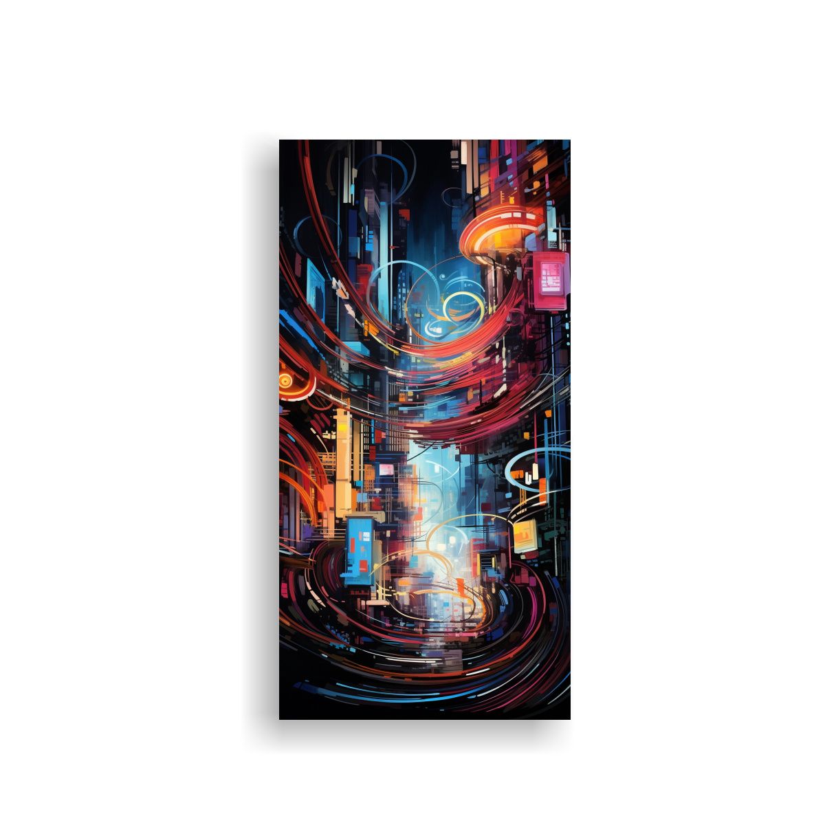 GENERICO - Cuadro Inspiración Surrealista Patrones 40x80 Cm.