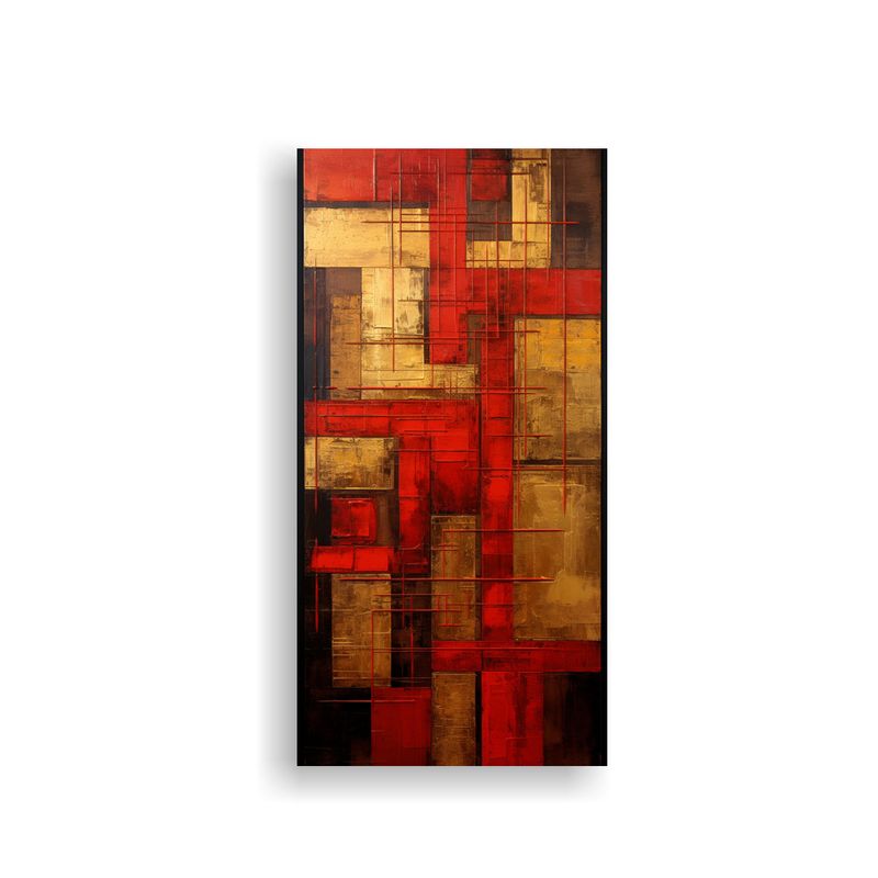 GENERICO - Pinturas De Decoración Abstractas Con Cuadrados 60x120 Cm