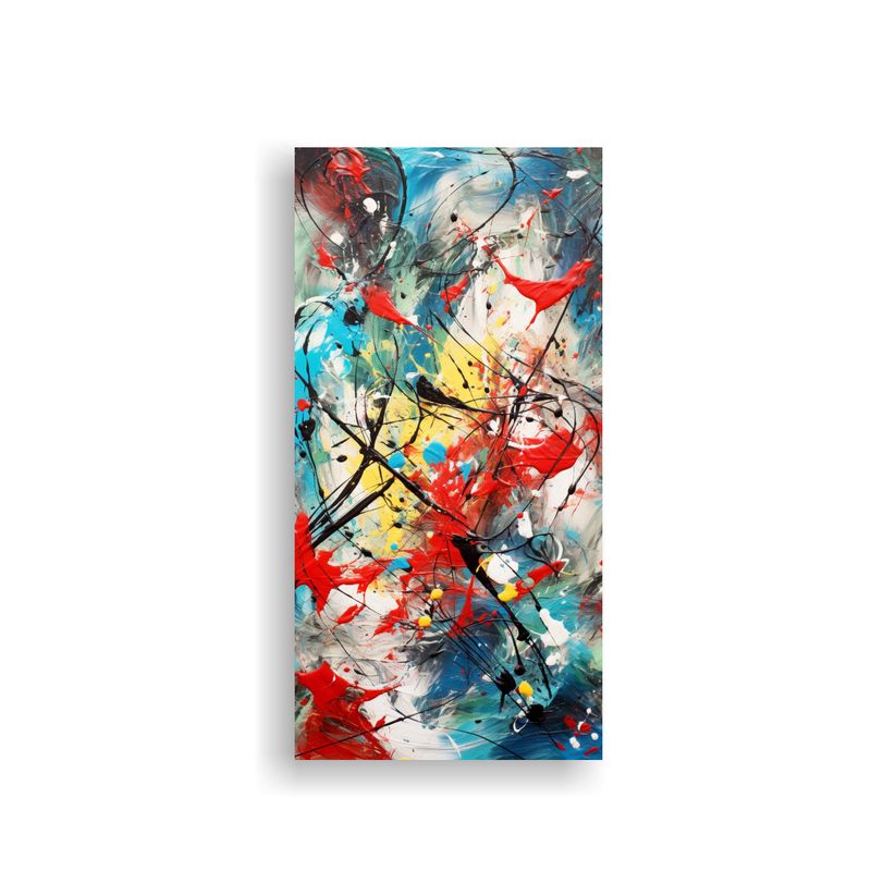 GENERICO - Pintura Mural Estilo Jackson Pollock Colores 70x140 Cm