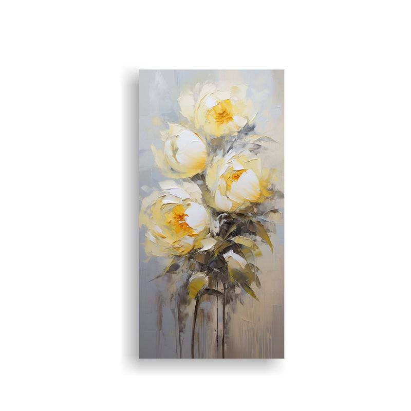 GENERICO - Cuadro Lienzo Expresividad Flores Amarillas 60x120 Cm