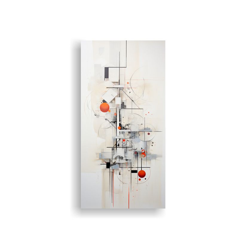 GENERICO - Cuadros Abstractos Blancos Minimalistas Para 60x120 Cm
