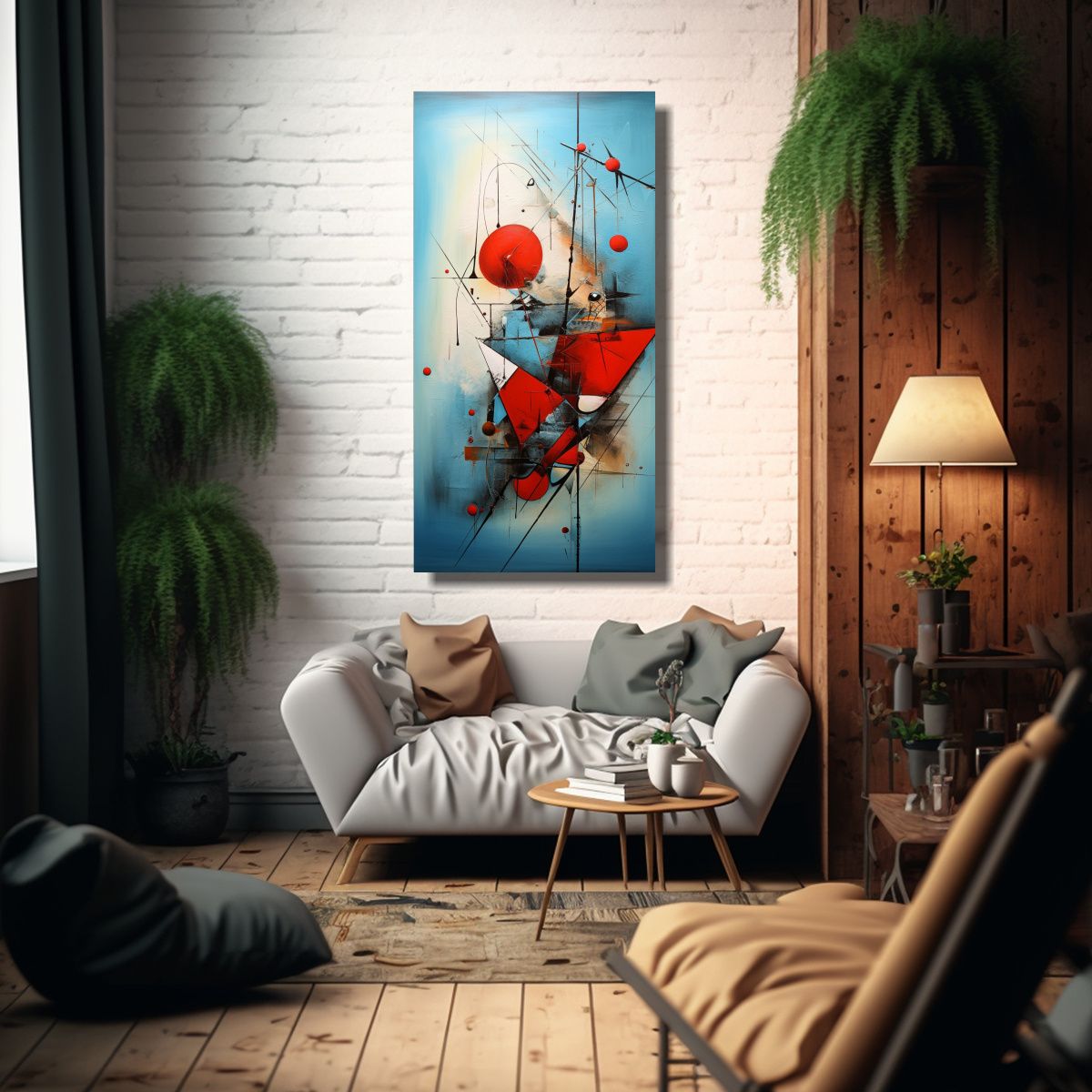 GENERICO - Cuadro Abstracto Elegante Para Decoración De 40x80 Cm