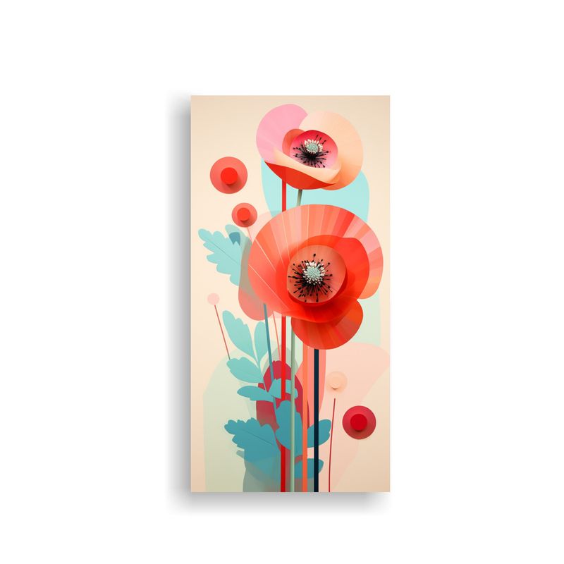 GENERICO - Pinturas Decorativas Abstractas Con Flores Pop 40x80 Cm