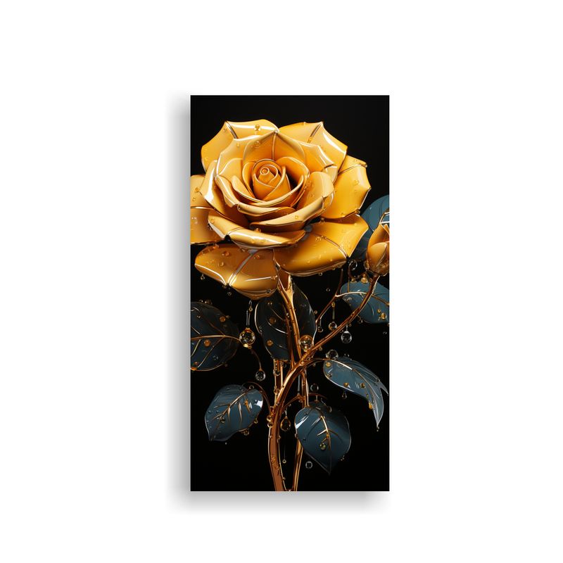 GENERICO - Cuadro Hermoso Living De Una Rosa Amarilla 30x60 Cm