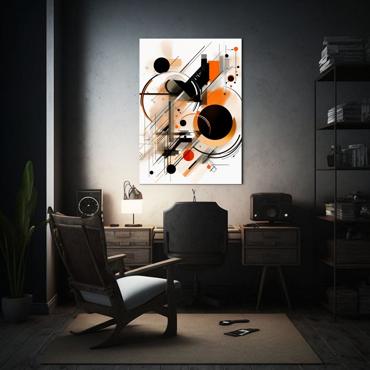 GENERICO - Arte De Pared Decorativo Simétrico Blanco Y Negro 80x120 Cm