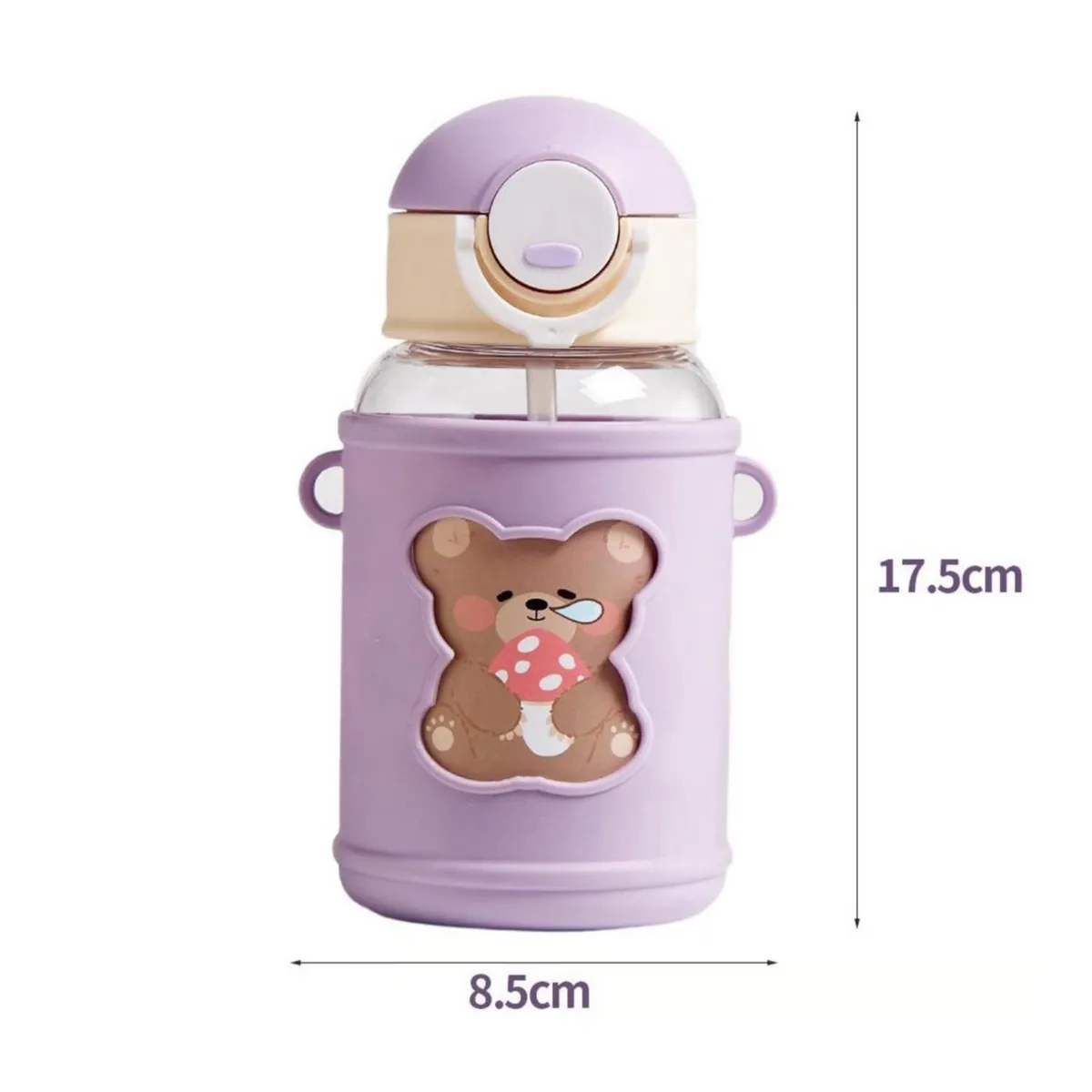 GENERICO - Botella De Agua Portatil 620ml Osito Kawaii Rojo Infantil