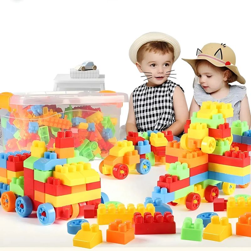 KUANGYE - 150 Bloques De Construcción En Caja Plastica Para Niños