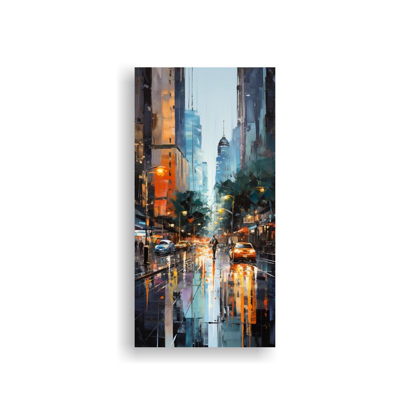 GENERICO - Pintura Sublimada Ciudad En Varios Colores En 70x140 Cm