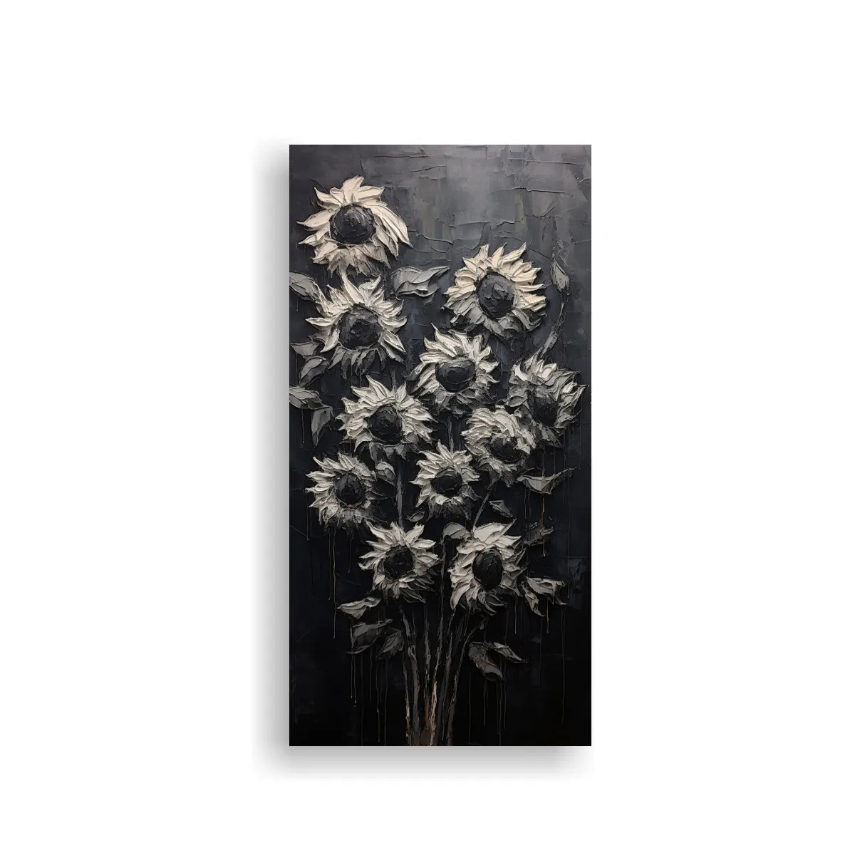 GENERICO - Pintura Lienzo Vertical Color Completo Girasoles 50x100 Cm