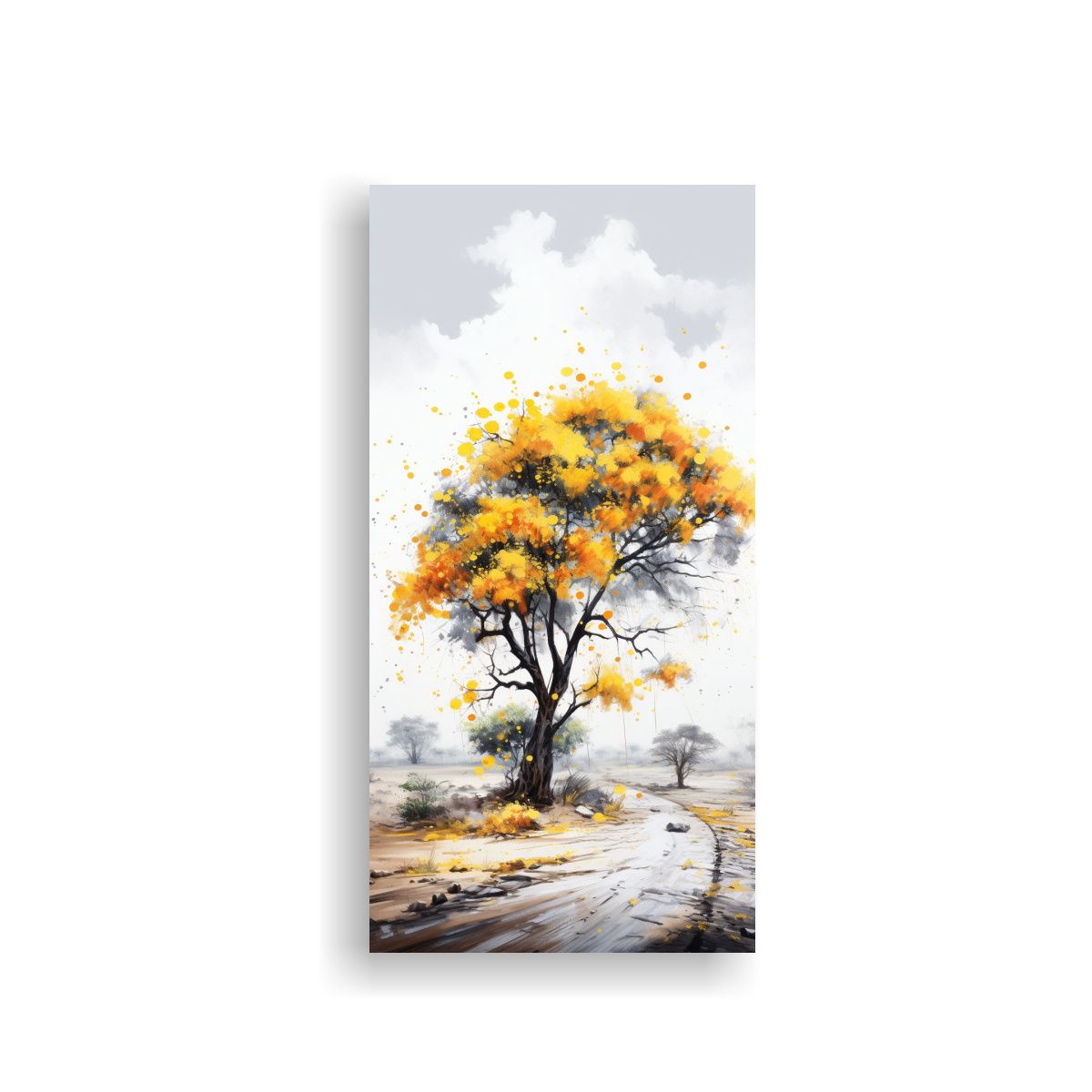 GENERICO - 1 Cuadro Abstracto De Árbol De Acacia En Colores 40x80 Cm