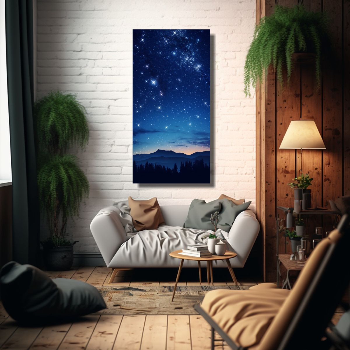 GENERICO - Lienzo Decorativo Meteorito Estrellado 20x40 Cm