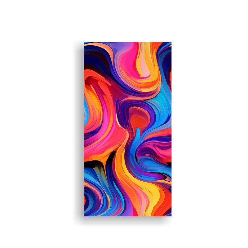 GENERICO - Pintura Abstracta De Ola Marina Con Derrame De 60x120 Cm