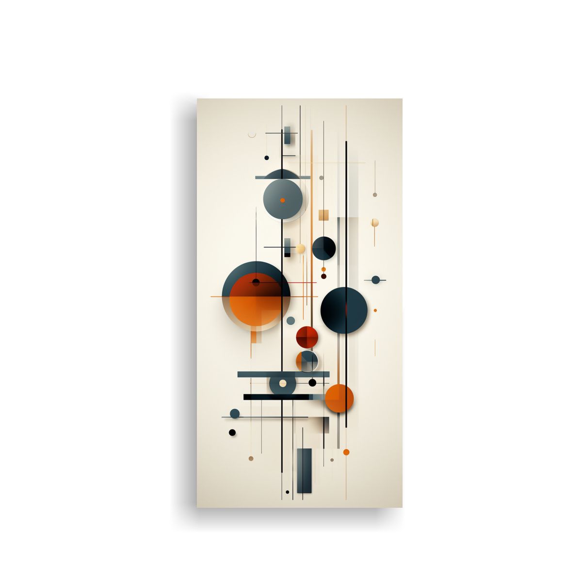 GENERICO - Cuadro Abstracto Geométrico Línea Neutra 30x60 Cm.