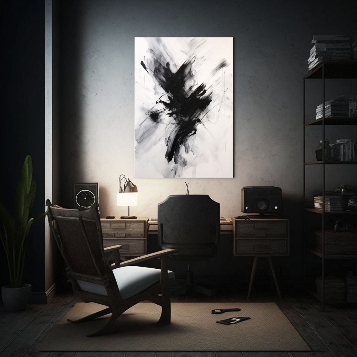 GENERICO - Pintura Abstracta Minimalista Anton Blanco Y 80x120 Cm