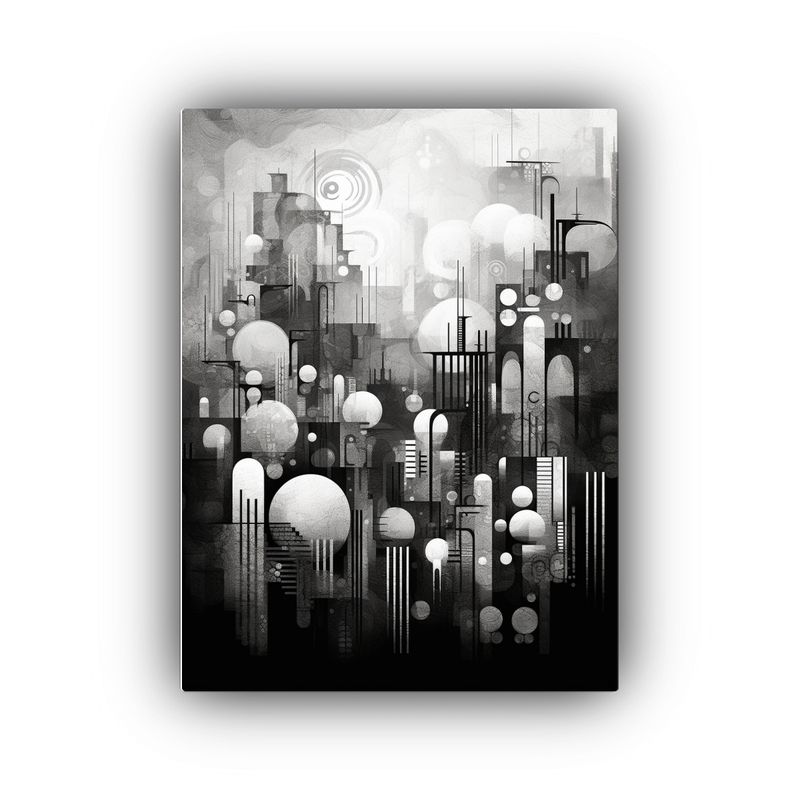 GENERICO - Pinturas Decorativas En Blanco Y Negro Abstractas 80x120 Cm