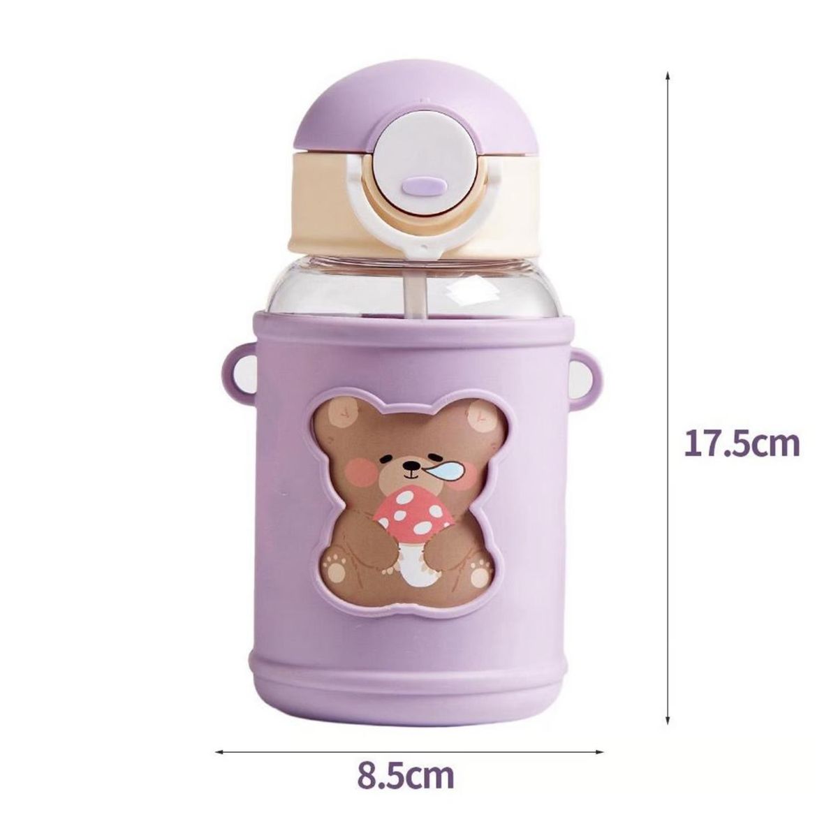 GENERICO - Botella De Agua Portatil 620ml Osito Kawaii Azul Infantil